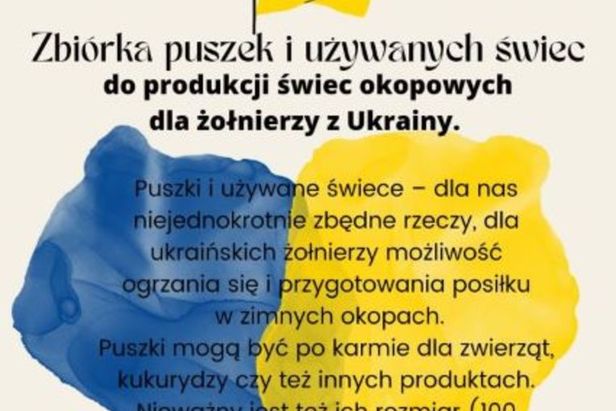 Plakat zbiórka puszek i świec pomoc Ukrainie.jpg